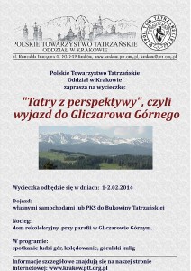 Plakat Gliczarów Górny 1-2.02.2014