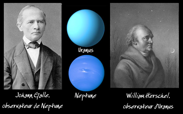 Pierwsi obserwatorzy Urana (William Herschel) i Neptuna (Johann Galle).